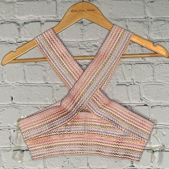 Hobie Criss Cross Rainbow bikini top. Medium - Picture 1 of 3